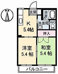 グリーンコーポN 2Kの間取図画像