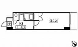 田部ビル 5階1Kの間取り
