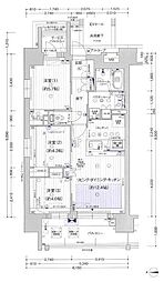 プレサンス　ロジェ　志賀本通　テラス 1101 11階3LDKの間取り