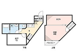 コンフォートベネフィスジオ箱崎 1Kの間取図画像