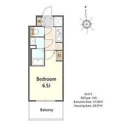 S-RESIDENCE高井田beleta 1Kの間取図画像