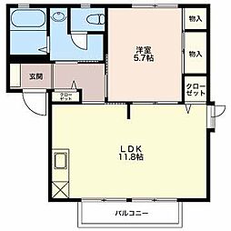 フレグランス一由A 1LDKの間取図画像