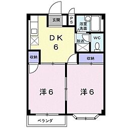 アップル2 2DKの間取図画像