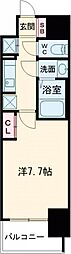 S-RESIDENCESAKAI-HAMADERAaxial 1Kの間取図画像