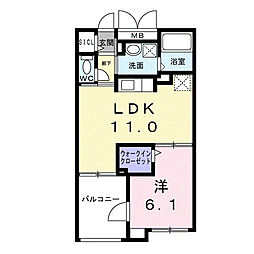 グレース 1LDKの間取図画像