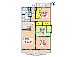 第3向井ビル 3LDKの間取図画像