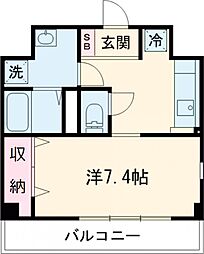 プライム北丸之内 1Kの間取図画像