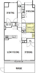 プレミスト湘南辻堂アクアフェイス 3LDKの間取図画像