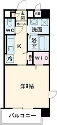 グラン西松イースト 1Kの間取図画像