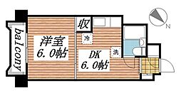 チサンマンション第2仙台 10階1DKの間取り