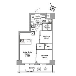コンフォリア東葛西 8階2SLDKの間取り