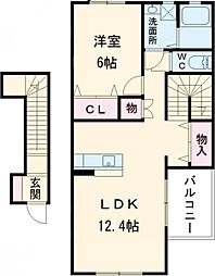 S&E1 1LDKの間取図画像