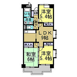 ワイズビル 3階3LDKの間取り