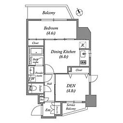 リビオメゾン入谷 2DKの間取図画像