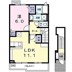 アンジュハウス 1LDKの間取図画像