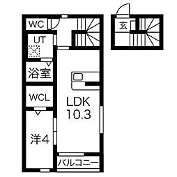 仙台市営南北線 泉中央駅 バス47分 吉岡営業所吉岡下車 徒歩10分の賃貸アパート 2階1LDKの間取り