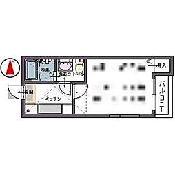 ヴァンベール宮町 1階1Kの間取り