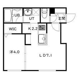 シティレジデンス福住 1階1LDKの間取り