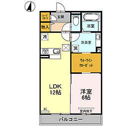 スカイテラス1 1LDKの間取図画像