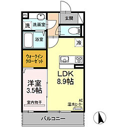セジュールゼロファースト 1LDKの間取図画像