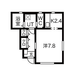 grand parace浪江 II 1Kの間取図画像
