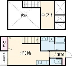 Landy大津 ワンルームの間取図画像