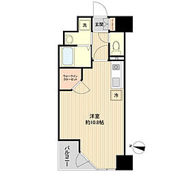 HF晩翠通レジデンス ワンルームの間取図画像