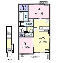 ローズアベニュー 2LDKの間取図画像
