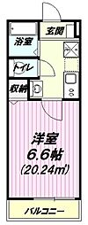 ベラヴィスタ春日部 1Kの間取図画像