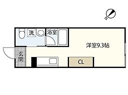 プリマヴェーラ大野中央 205 2階ワンルームの間取り
