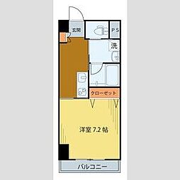 第3ジーオンビル 4階1Kの間取り