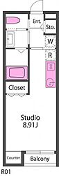 エマーブル2 ワンルームの間取図画像