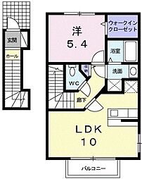 オーシャンK 1LDKの間取図画像