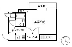 ウェッジコーポ坂田 1Kの間取図画像
