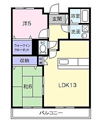 センチュリーハイランドイースト 2LDKの間取図画像