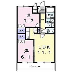 NORTHLAND2 2LDKの間取図画像