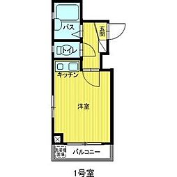 江戸清ビル 1Kの間取図画像