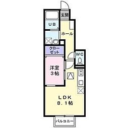 FJ小田原 1階1LDKの間取り