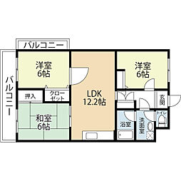 プレシャスコーラル 3LDKの間取図画像