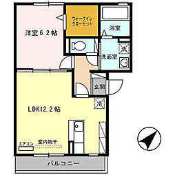 ヴィーブル伏尾 1LDKの間取図画像