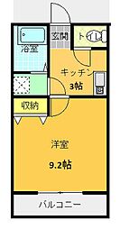 ベルコート南花岡 1階1Kの間取り