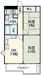 ニュー淵野辺ハイツ 2DKの間取図画像