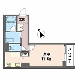 JR仙石線 蛇田駅 徒歩31分の賃貸マンション 3階ワンルームの間取り