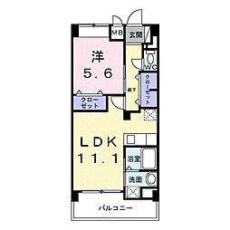 オーシャン レジデンス II 1LDKの間取図画像