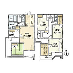 新川戸建 1階3LDKの間取り