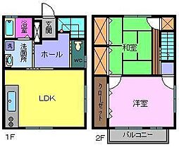 楠ハイツ3 2LDKの間取図画像
