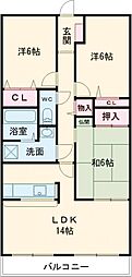 アソシア鳥栖ヴィンテージスクエア 3LDKの間取図画像