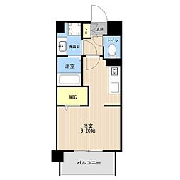 LIBTH新水前寺 2階ワンルームの間取り