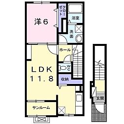 メゾンド・フォーユー 1LDKの間取図画像