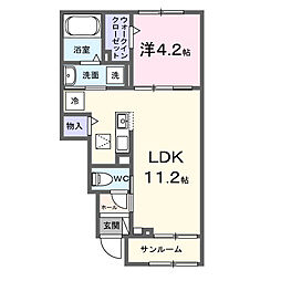 クラスペディアA 1LDKの間取図画像